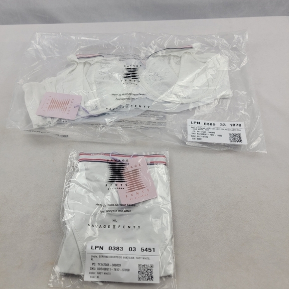 NWT Savage X Fenty Serving Courtside Unlined Lace Plunge Bra & panty 40DD/XL - Picture 6 of 7